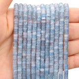 HAAMIIQII 2x4mm Natural Aquamarine Heishi Spacer Beads 150Pcs Flat Disc Stone Semi Precious Gemstone Loose Beads for Jewelry Mak