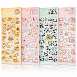 Brixell Waterproof Animal Stickers for Kids & Teens (100+ Pcs) 4 Sheets Cute Aesthetic Cartoon Stickers for Journaling, Scrapb