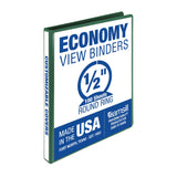 Samsill 0.5 Inch 3 Ring Binder, Made in USA, Economy Round Ring, Clear View Cover, 100 Sheet Capacity - for School, Home, Office
