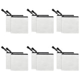 Fassave 12 Pack DIY Craft Cotton Canvas Bag, Multi-Purpose Cosmetic Bag Makeup Pouches with Zipper Travel Toiletry Bag (XS, whit