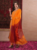 Anni Designer Women'S Cotton Blend Straight Embroidered Kurta With Pant & Dupatta (Kunnu Orange_Xl_Orange_X-Large),Orange,XL,Rayon Blend,Regular,