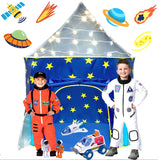 LimitlessFunN Rocket Ship Pop Up Kids Play Tent | Includes Star Lights & Carrying Case |, Children Indoor Castle Playhouse for B