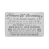 DEGASKEN 25th Birthday Card for Daughter - Daughter 25th Birthday Gifts Decorations for Her Women - Happy 25 Year Old Birthday G