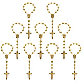 XINHUIDALSQ 50 Baptism Rosary Acrylic Mini Rosary Suitable for First Holy Communion & Baptism Party Gift - Gold