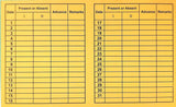 JSMSH Daily Attendance Report for Daily Payroll Wages/Attendance Card for Monthly Attendance and Calculation of Wages/Mix Color