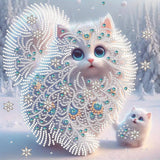 ZQEATRY 5D Diamond Painting Kits for Adults Beginner,Special Shape Diamond DIY Cat Animal Diamond Art Kits for Adults,Crystal Rh
