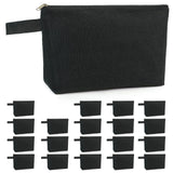 Koolmox 20 Pack Large Canvas Cosmetic Bags with Flat Bottom, 12Oz Thicker Canvas Zipper Pouches for Makeup Toiletry Organization