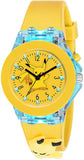 Papio Yellow Color Silicone Band Cute Cartoon Design Multi-Function 7 Color Light Analog Wrist Watch For Kids, Children, Boys, A