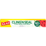 Glad 50% PlantBased Cling N Seal Food Wrap, 200 Square Foot Roll (Package May Vary)