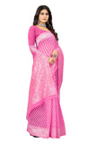 Sugathari Womens Banarasi Saree Pure Kanjivaram Silk Saree Soft New Ladies 2023 Design Wear Pattu Sarees Latest Cotton Party Sari Collections With Blouse Piece For Wedding Sadi (Sam Pari-155 Pink)