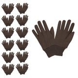 Cordova 1400C Medium Weight Gloves, 100% Cotton, Brown Jersey, Clute Cut, Knit Wrist, Large, 12-Pack