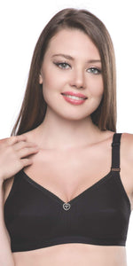 Trylo Women'S Cotton T-Shirt Bra Women'S Non-Wired Bra (Sarita_Black_34C),Black,34,B07YYL2KH4