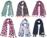 Fusfus WomenS Printed Chiffon Scarves And Stoles, Free Size(Multicolour, Fs826) Pack Of 6 (Multicolor1)