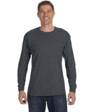 Hanes TAGLESS LongSleeve TShirt,Charcoal Heather,Large