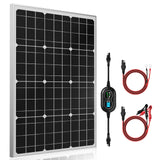 SUNER POWER 12V Solar Panel Kit 50W, High Efficiency 50 Watt Solar Panel + Ultra-Smart 10A MPPT Charge Controller, Solar Battery
