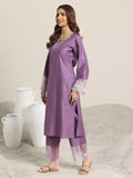 Libas Women'S Silk Blend Kurta Set (49399_Purple_L)