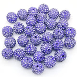 12mm Rhinestone Beads 100pcs 12mm Diameter Charms Mix Colors Randomly for Jewelry Making (Clay Purple)