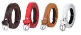 Zacharias WomenS Artificial Leather 0.5 Inches Slim Belt_(V0.5_Brown_Red_Tan & White) (Pack Of 4)