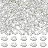 Beebeecraft 1 Box 80Pcs Flower Spacer Beads 925 Sterling Silver Plated 304 Stainless Steel 4mm Daisy Spacer Beads for Bracelet N
