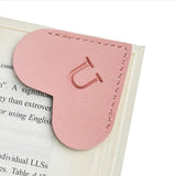 Moteerllu Personalized Leather Heart Bookmark with Initial, Cute Letters Custom Corner Bookmark for Reading Women, Teachers, Stu