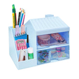 FunBlast Stationary Desk Organizer Hut Shaped Stationary Holder Stand with Drawer, Multifunctional Desk Organizer, Office Orga