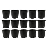 Plastic Nursery Pots,6Inch, 15Cm X 14Cm, Pack Of 15, Black Garden Planters With Drainage Holes