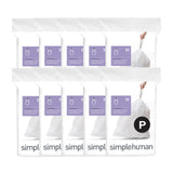 simplehuman Code P 200 Count, Genuine Custom Fit Liners, Drawstring Trash Bags in Dispenser Packs, 50-60 Liter / 13-16 Gallon, W