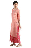 Aurelia Women'S Peach Floral Printed Printed Cotton Regular Kurta Peach Amber Xs