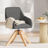 Furniliving Mid Century Modern Swivel Accent Chair for Living Room Set of 2, Wood Desk Chair with Arms Mid Back Arm Chairs Uphol