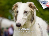 2025 2026 Borzoi Calendar - Dog Breed Monthly Wall Calendar - 12 x 18 Open - Thick No-Bleed Paper - Giftable - Academic Teacher'