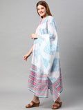 Gosriki Women'S Cotton Blend Straight Printed Kurta With Pant & Dupatta (Uvesh Grey-Nw01-Gs_S_Grey_Small),Grey,,B0BSVD4CPF