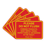 All Quality Classic Framed Please Do Not Flush Thank You Bathroom Etiquette Sign - 4 x 6 (Red-Yellow) 5 Pack