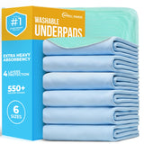 Simpli-Magic Washable Underpads, 34x36 (Pack of 6) - Heavy Absorbency Reusable Bedwetting Incontinence Pads for Kids,Adults,Elde