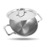 Storehaus Triply DEEP KADAI with LID 22 CM for Curry/StirFry/DeepFry/DryVeg, Broad Hold Handles, LaserEtched Scale, Smooth Fini