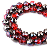 DIQIO 4mm Sparkle Faceted Round Crystal Beads (93-97pcs, Deep Red Black)