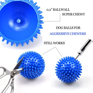 Ousiya 4.5 Squeaky Dog Balls for Aggressive Chewers - Heavy Duty Teething Toys for Large Medium Dogs - Durable Spikey Balls (4
