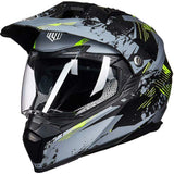 ILM Off Road Motorcycle Dual Sport Helmet Full Face Sun Visor Dirt Bike ATV Motocross Casco DOT Certified Model 606V(Grey Yellow