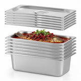 DynaLiving Hotel Pans with Lid 1/3 Size Pan 4 Inch Deep 6 Pack Food Pans