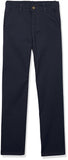 IZOD Boys School Uniform Twill Khaki Pants, Flat Front comfortable Waistband, Navy, 6