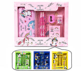 Eclet Unicorn Stationery Set for Girls | Metal Pencil Box with 2 Pencils, Eraser, Sharpener, Scale & 6 Colour Pencils | Cute Pin