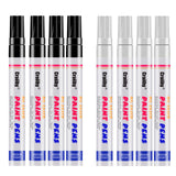 White & Black Paint Markers, 8 Pack Oil-Based Waterproof Quick Dry and Permanent Paint Pen Set for Rocks Painting, Wood, Plastic