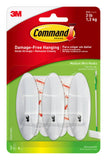Command Medium Wire Hooks, Holds up to 3 lb, 3 Hooks, 4 Strips, Damage free Hanging Wall Hooks with Adhesive Strips, No Tools Wa