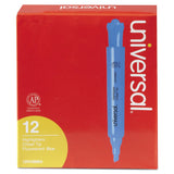 Universal 08864 Desk Highlighter, Chisel Tip, Fluorescent Blue, Dozen