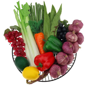 Meiwlong 11 PCS Fake Vegetable Artificial Plastic Fruit Lifelike Model Display Faux Centerpieces Realistic Props Decoration Home