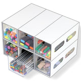 ZEXALOR Drawer Organizer Desktop Office Supplies Desk Organizer and Storage Stationary Make Up Jewelry Pen Storage Drawer, Clear