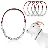 Misdary 1 Pcs Goat Show Collar Adjustable Iron Goat Chain Halter 14''-24'' Long for Sheep Horse Dog Cow Calf Farm Animal Supplie