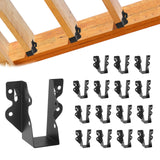 16 Pcs 2x 4 Joist Hanger,Q235B Steel Face Mount Joist Hangers,Black Powder Coated Hurricane Ties for Rafter, Rafter Brackets for
