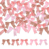 Meseey 50 Pcs Dusty Rose Gold Assorted 2.5 Inch Premade Pretied Satin Ribbon Twist Tie Bows for Treat Bags Gift Wrapping Wedding