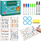 Magic Practice Reusable Pen Control Workbook for Kids, Educational Learning Drawing Book Tracing & Drawing Book for Lines, Shape