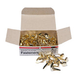 Charles Leonard Fasteners, Round Head, Brass Plated, 1/2 Inch Shank, 8 MM Head, 100Pack (2RBP)